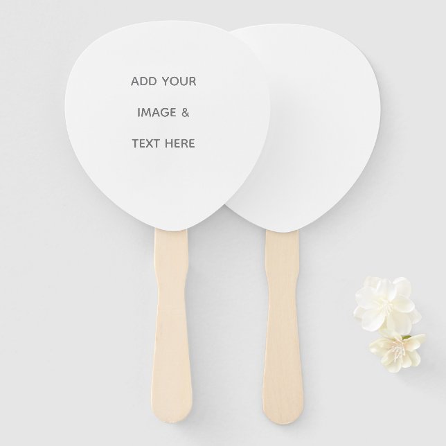 Create Your Own white  Hand Fan (Front and Back)