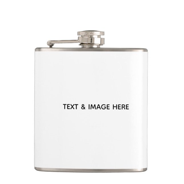 Create Your Own white Hip Flask (Front)