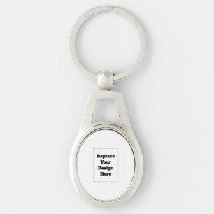 Create Your Own white  Keychain