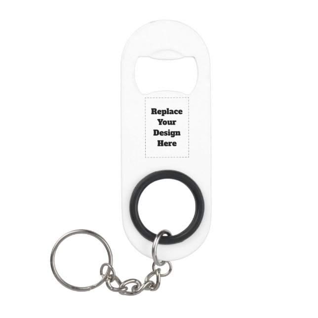 Create Your Own white  Keychain Bottle Opener (Front)