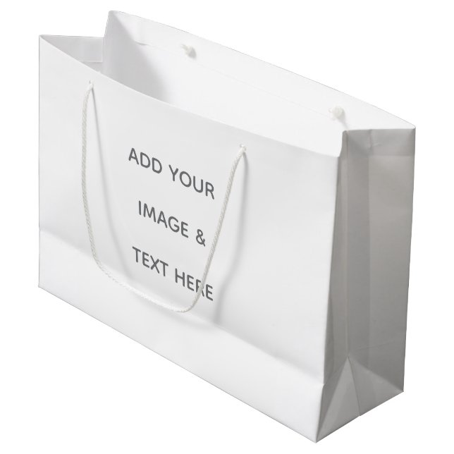 Create Your Own white  Large Gift Bag (Front Angled)