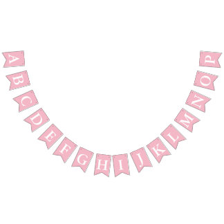 Create Your Own White Letter Pink Background Bunting Flags