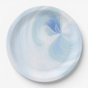 Create Your Own White Light Swirls - Blue Paper Plate