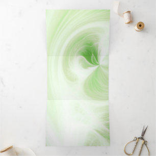 Create Your Own White Light Swirls - Lime Green Tri-Fold Invitation