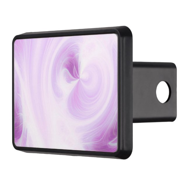 Create Your Own White Light Swirls - Pink Trailer Hitch Cover (Left)