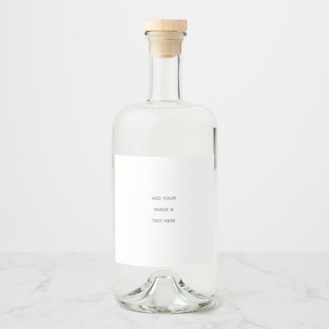 Create Your Own white  Liquor Bottle Label (Front)