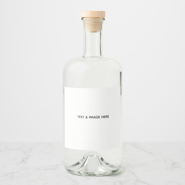 Create Your Own white Liquor Bottle Label (Front)