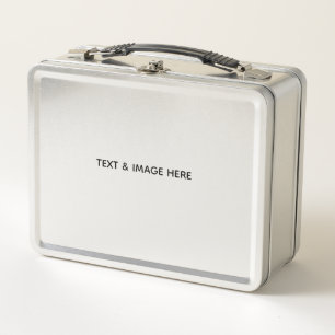 Create Your Own white Metal Lunch Box