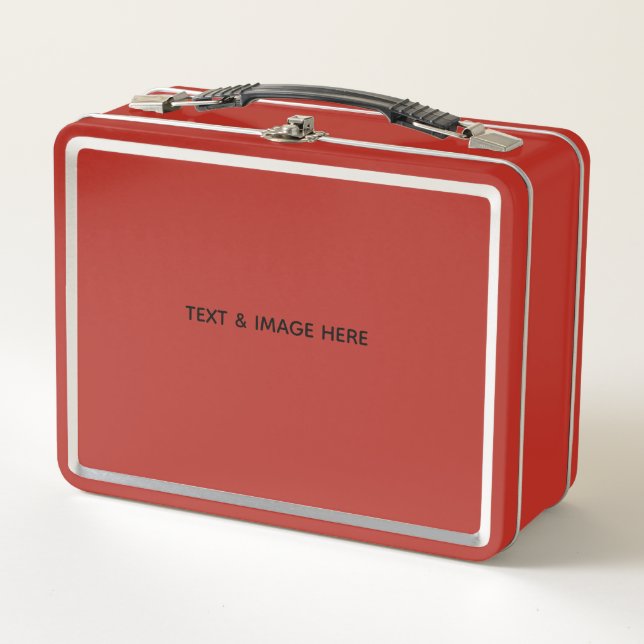 Create Your Own white Metal Lunch Box (Front)