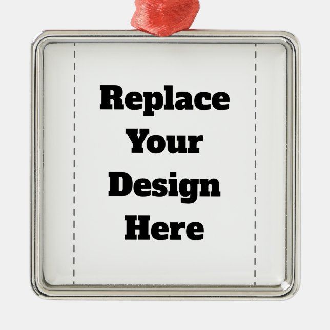 Create Your Own white  Metal Ornament (Front)