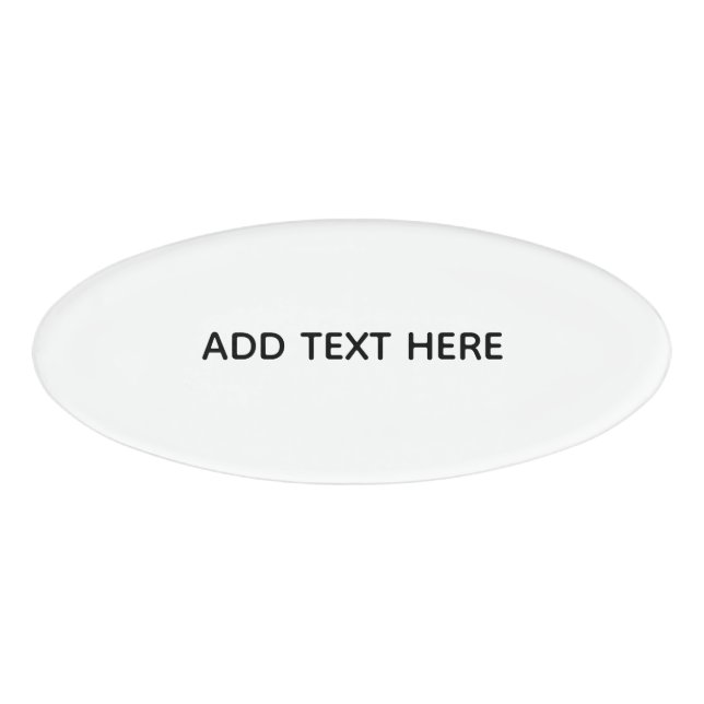 Create Your Own White  Name Tag (Front)
