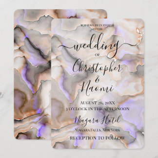 Create Your Own White Orange Marble Texture Invitation