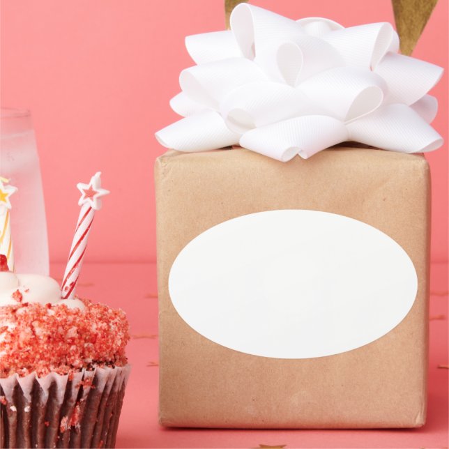 Create your own white personalizable oval sticker (Party)