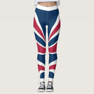 Create your own white red blue design leggings
