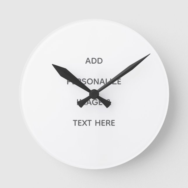 Create Your Own white  Round Clock (Front)