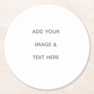 Create Your Own white Round Paper Coaster