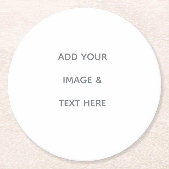 Create Your Own white  Round Paper Coaster (Front)