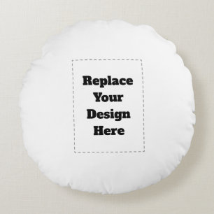 Create Your Own white Round Pillow