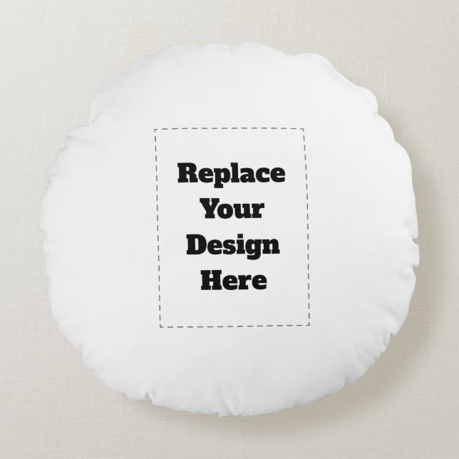 Create Your Own white  Round Pillow (Front)