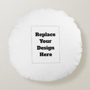 Create Your Own white Round Pillow