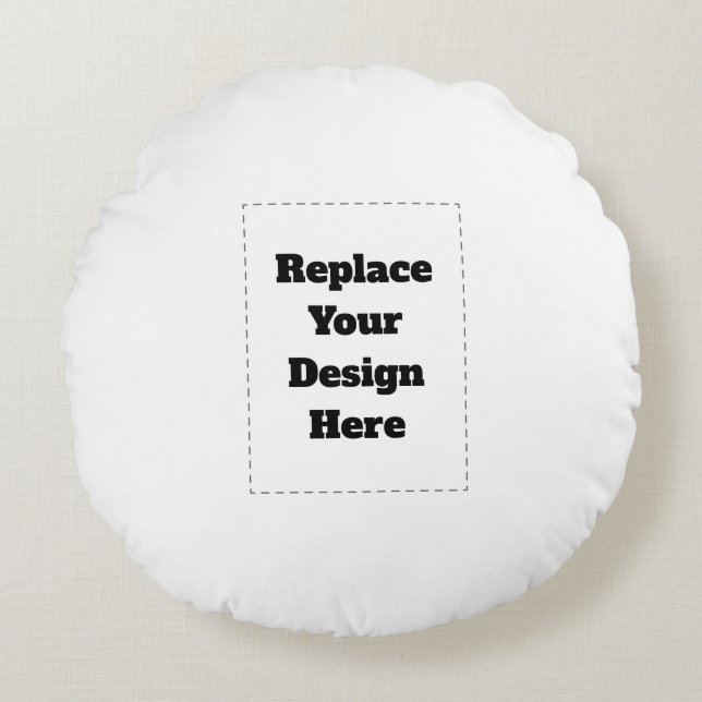 Create Your Own white  Round Pillow (Front)