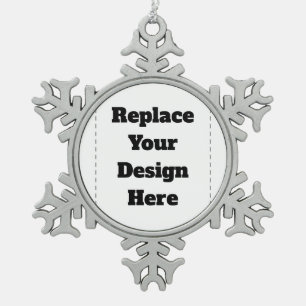 Create Your Own white  Snowflake Pewter Christmas Ornament