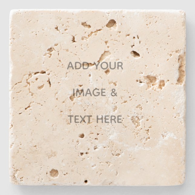 Create Your Own white  Stone Coaster (Front)
