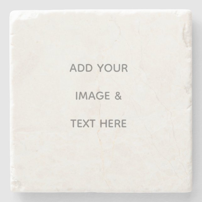 Create Your Own white  Stone Coaster (Front)