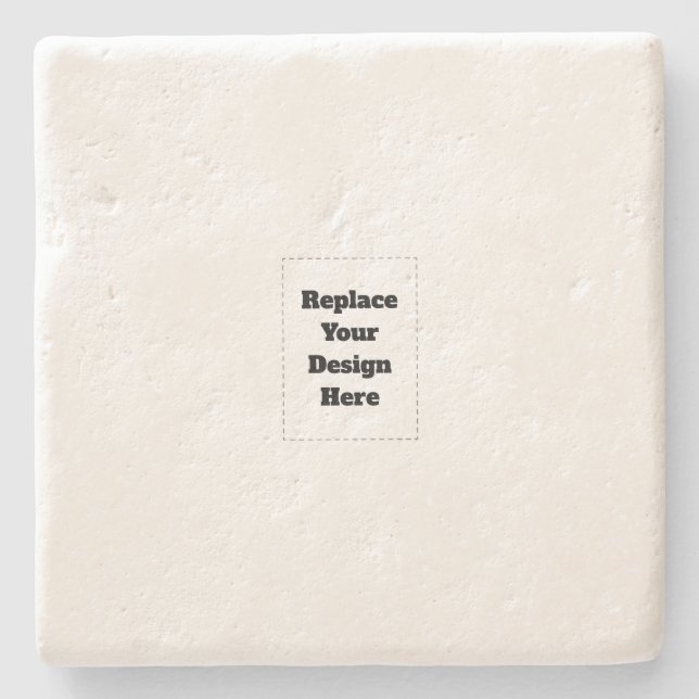 Create Your Own white  Stone Coaster (Front)