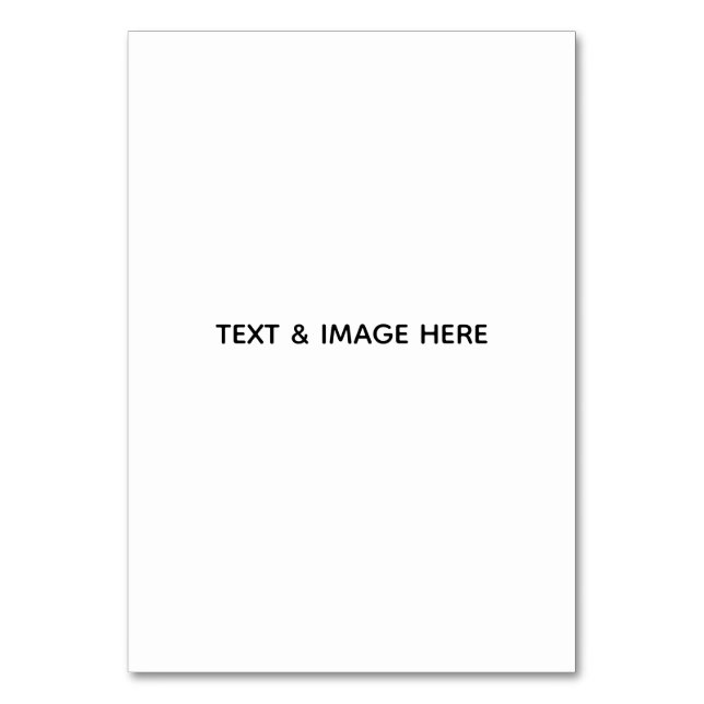 Create Your Own white Table Number (Front)