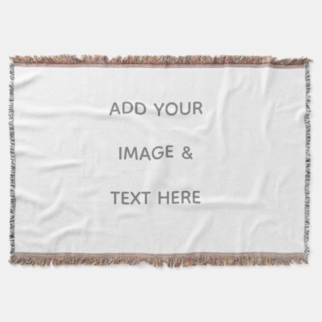 Create Your Own white  Throw Blanket (Front)