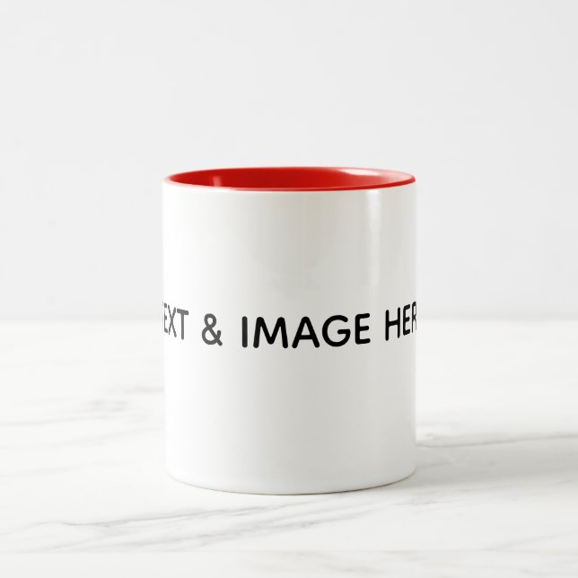 Create Your Own white Two-Tone Coffee Mug (Center)