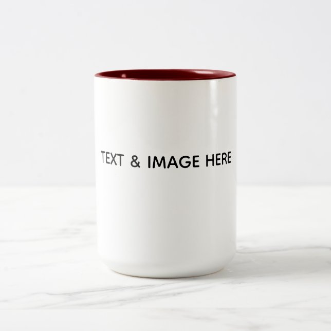 Create Your Own white Two-Tone Coffee Mug (Center)