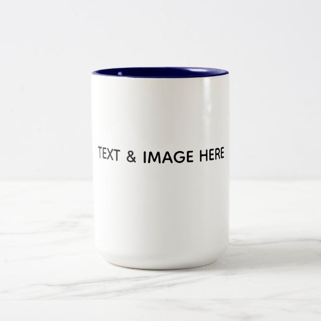Create Your Own white Two-Tone Coffee Mug (Center)