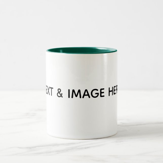 Create Your Own white Two-Tone Coffee Mug (Center)