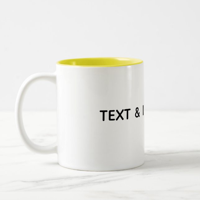 Create Your Own white Two-Tone Coffee Mug (Left)