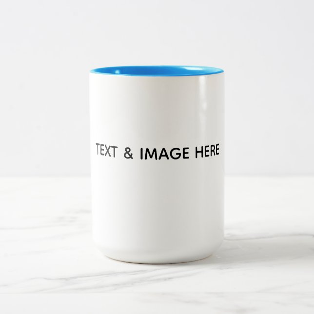 Create Your Own white Two-Tone Coffee Mug (Center)