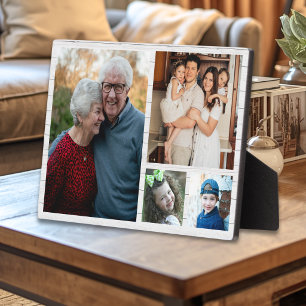 Create Your Own White Wood 4 Family Photo Collage  Plaque