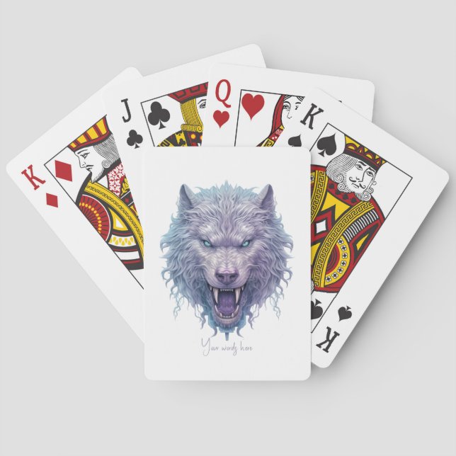 Create Your Own Wicked Purple Wolf Playing Cards (Back)