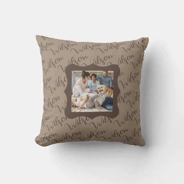 Create Your Own "Wilson" Family Photo Throw Pillow (Front)
