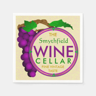Create Your Own Wine Cellar Grapes Personalized Napkin
