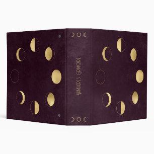 Create Your Own Wine & Gold Celestial Moon Phases Binder