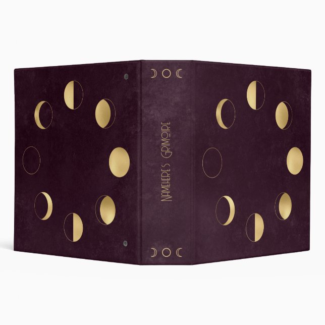 Create Your Own Wine & Gold Celestial Moon Phases Binder (Background)