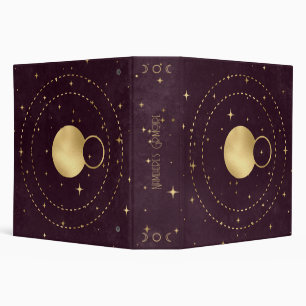 Create Your Own Wine & Gold Celestial Planets Binder
