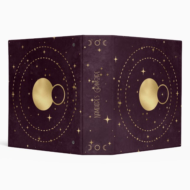 Create Your Own Wine & Gold Celestial Planets Binder (Background)