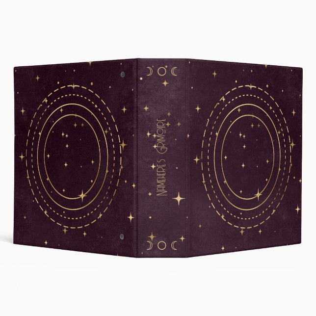 Create Your Own Wine & Gold Celestial Rings Binder (Background)