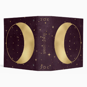 Create Your Own Wine & Gold Crescent Full Moon Binder
