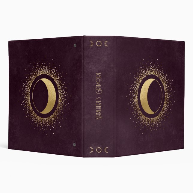 Create Your Own Wine & Gold Crescent Moon Binder (Background)
