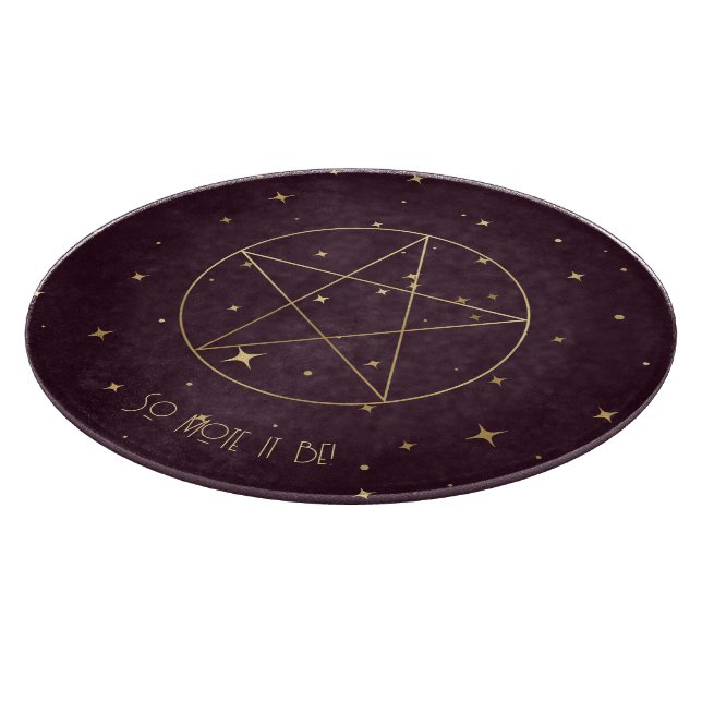Create Your Own Wine & Gold Elegant Pentacle Cutting Board (Corner)