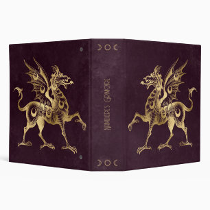 Create Your Own Wine & Gold Gothic Dragon Binder